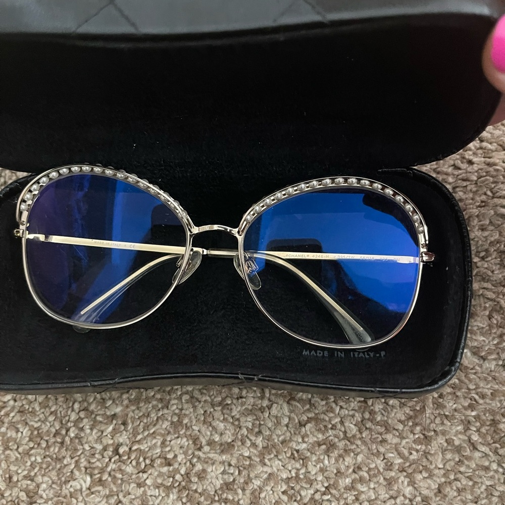 CHANEL Black Quilted Glasses Case